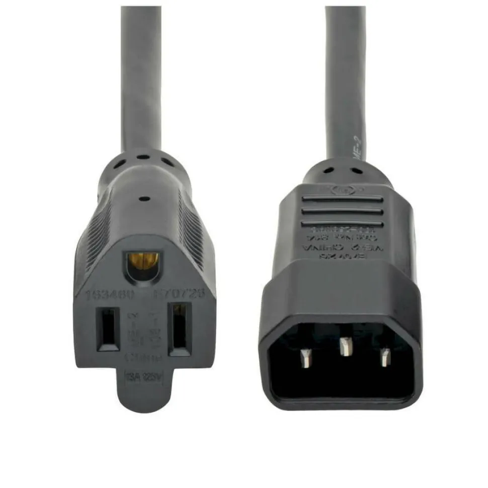 Tripp Lite by Eaton NEMA 5-15R to C14 Computer AC Power Cable - 13A 125V 16 AWG 2 ft. (0.61 m) Black