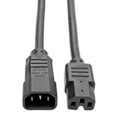 Tripp Lite by Eaton Power Cord C14 to C15 - Heavy-Duty 15A 250V 14 AWG 2 ft. (0.61 m) Black