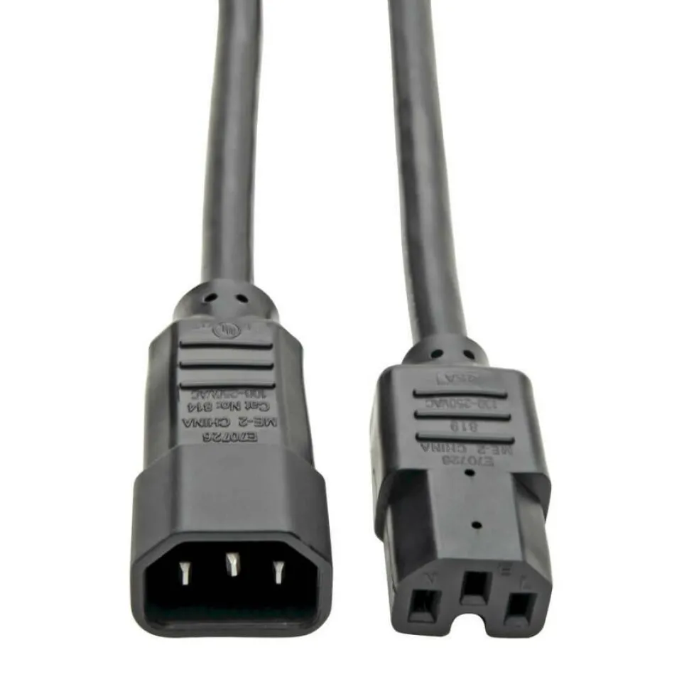 Tripp Lite by Eaton Power Cord C14 to C15 - Heavy-Duty 15A 250V 14 AWG 2 ft. (0.61 m) Black