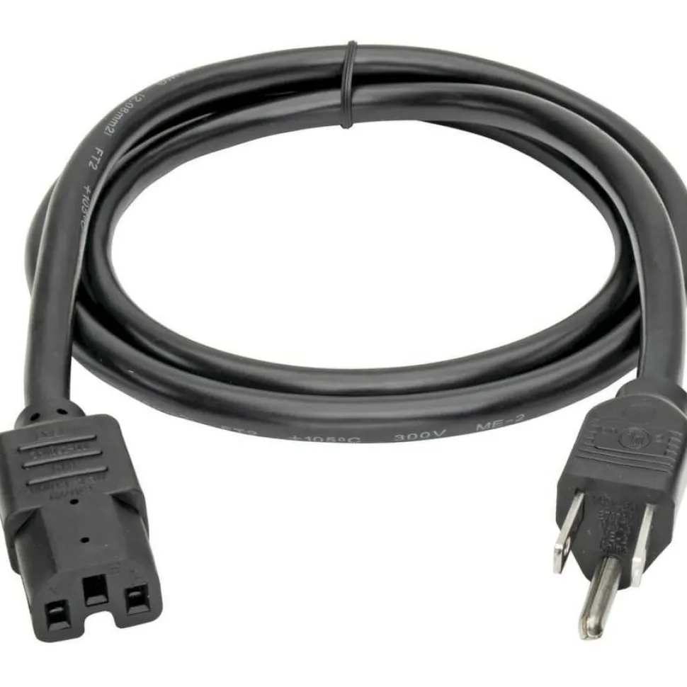 Tripp Lite by Eaton Power Cord NEMA 5-15P to C15 - Heavy-Duty 15A 125V 14 AWG 8 ft. (2.43 m) Black