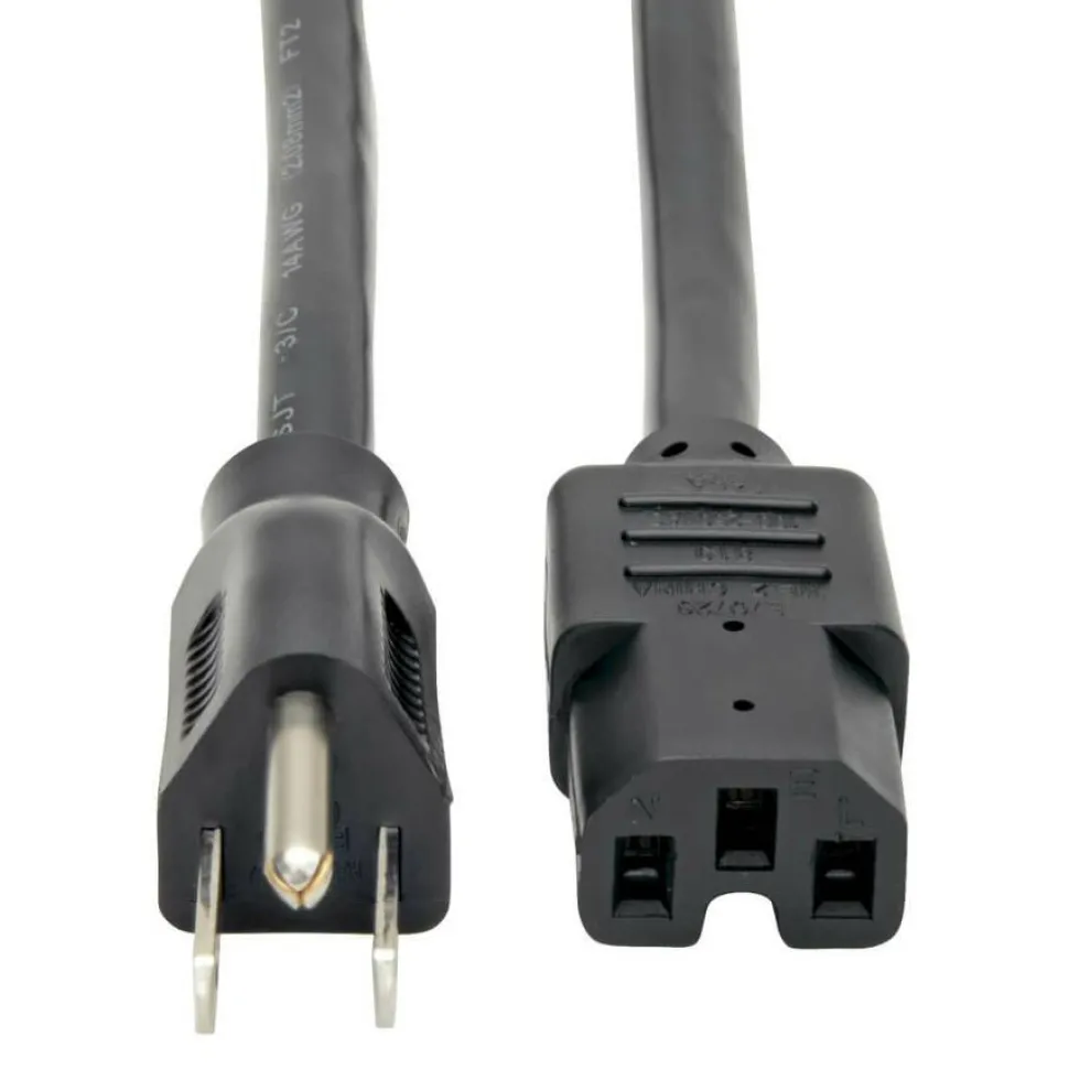 Tripp Lite by Eaton Power Cord NEMA 5-15P to C15 - Heavy-Duty 15A 125V 14 AWG 8 ft. (2.43 m) Black