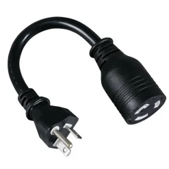 Tripp Lite by Eaton Power Cord Adapter NEMA L5-20R to NEMA 5-20P - Heavy-Duty 20A 120V 12 AWG 8.66-in. (21.99 cm) Black