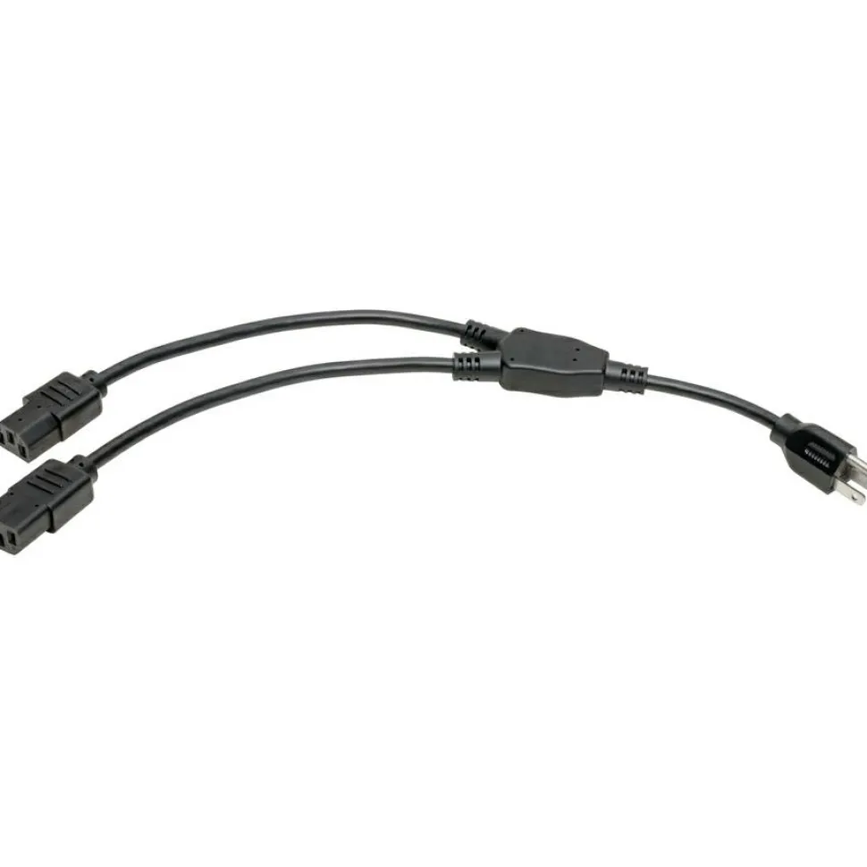 Tripp Lite by Eaton Power Cord Splitter C14 to 2xC13 PDU Style - 10A 250V 18 AWG 18-in. (45.72 cm) Black