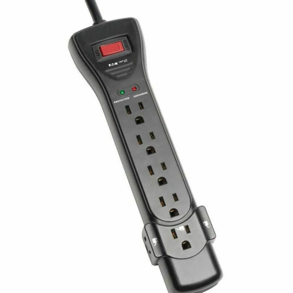 Tripp Lite by Eaton Protect It! 7-Outlet Surge Protector 7 ft. Cord with Right-Angle Plug 2160 Joules Diagnostic LEDs Black Housing
