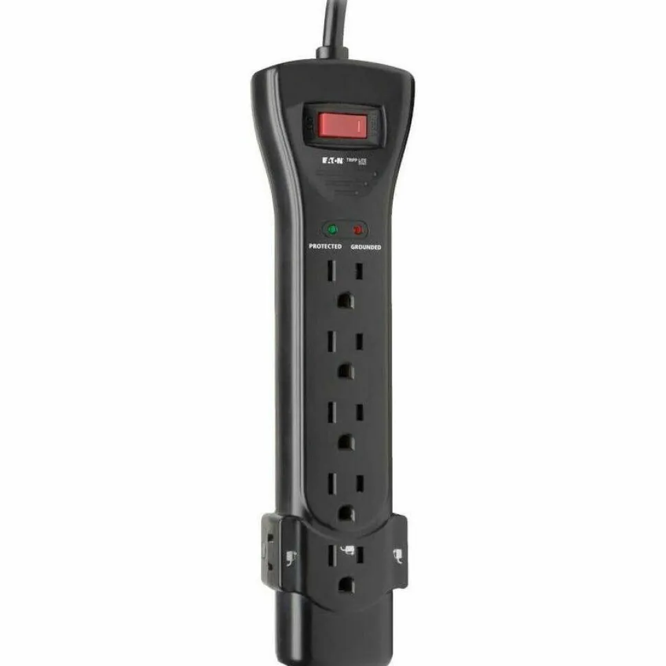 Tripp Lite by Eaton Protect It! 7-Outlet Surge Protector 7 ft. Cord with Right-Angle Plug 2160 Joules Diagnostic LEDs Black Housing
