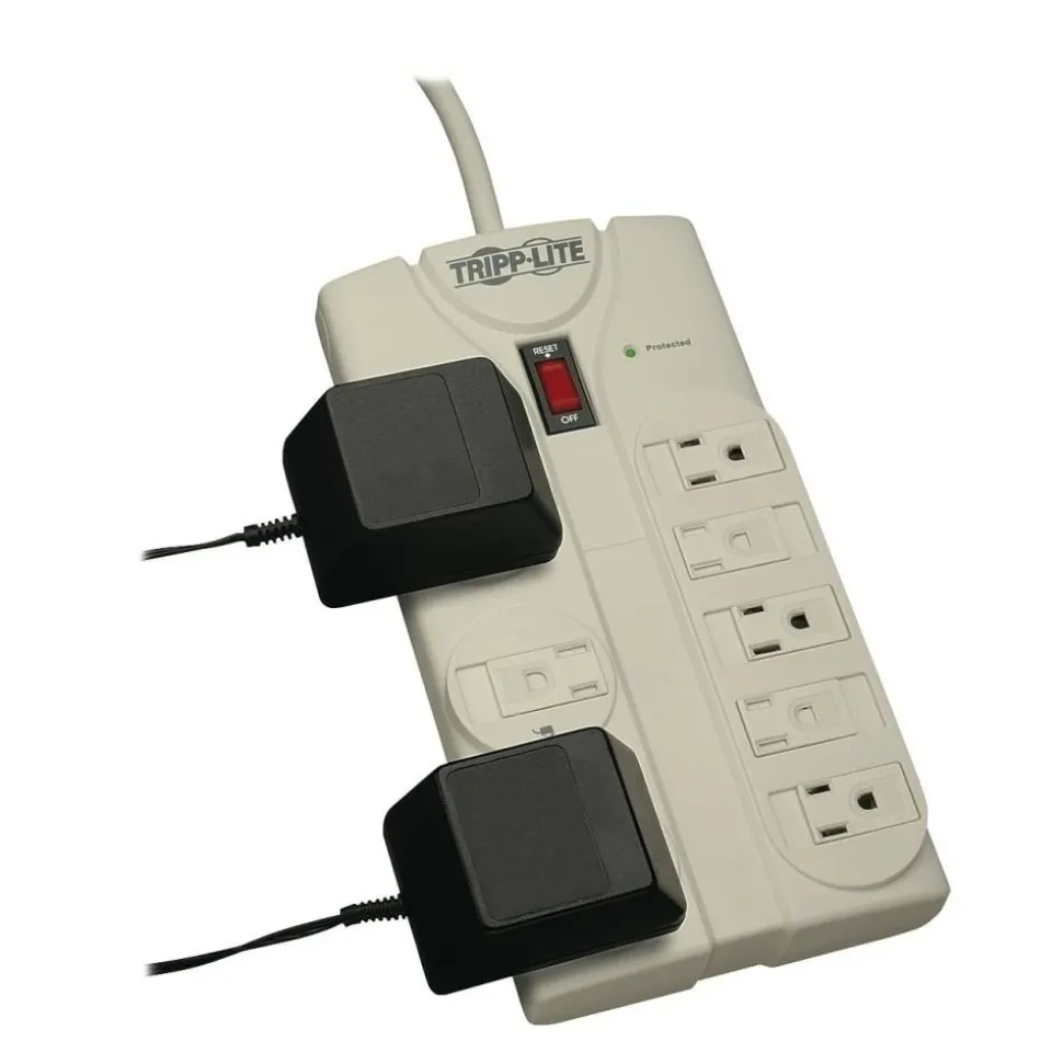 Tripp Lite by Eaton Protect It! Surge Suppressor, 8 AC Outlets, 8 ft Cord, 1,440 J, Light Gray
