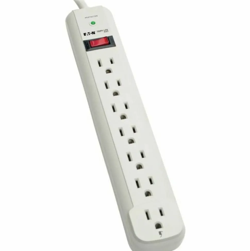 Tripp Lite by Eaton Protect It! 7-Outlet Surge Protector 6 ft. Cord 1080 Joules Diagnostic LED Light Gray Housing