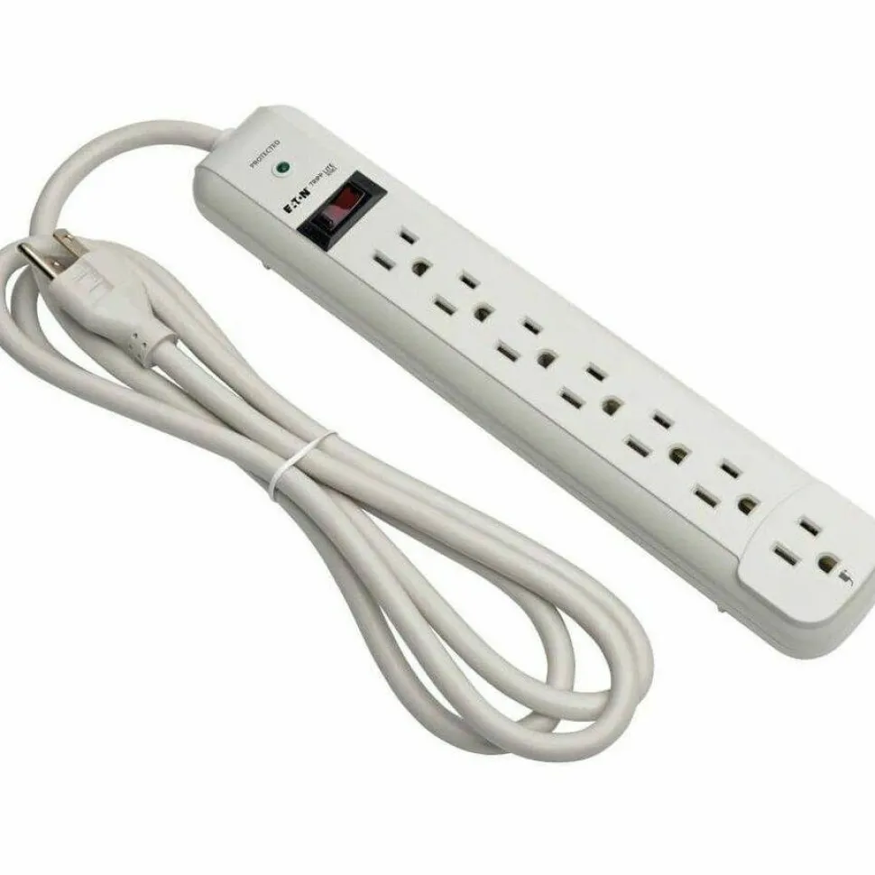 Tripp Lite by Eaton Protect It! 7-Outlet Surge Protector 6 ft. Cord 1080 Joules Diagnostic LED Light Gray Housing