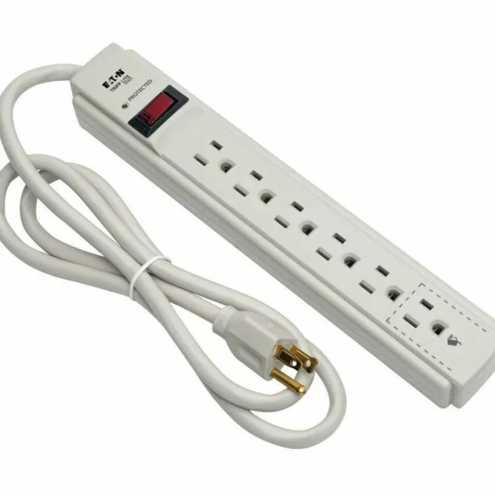 Tripp Lite by Eaton Protect It! Surge Suppressor, 6 AC Outlets, 4 ft. Cord, 790 J, Light Gray