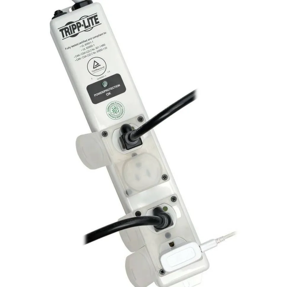 Tripp Lite by Eaton Safe-IT UL 60601-1 Medical-Grade Surge Protector for Patient-Care Vicinity 4x Hospital-Grade Outlets 15 ft. Cord Antimicrobial Protection