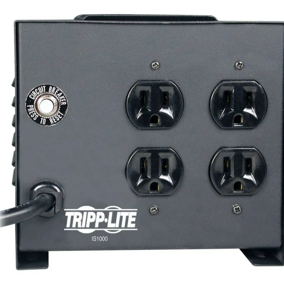 Tripp Lite by Eaton 1000W Isolation Transformer with Surge 120V 4 Outlet 6ft Cord HG TAA GSA