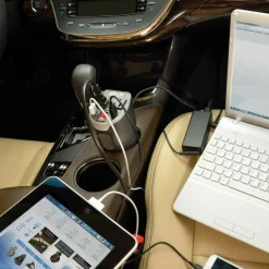 Tripp Lite by Eaton 200W PowerVerter Ultra-Compact Car Inverter with 2 Outlets and 2 USB Charging Ports Cup Holder Design