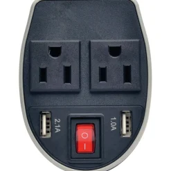 Tripp Lite by Eaton 200W PowerVerter Ultra-Compact Car Inverter with 2 Outlets and 2 USB Charging Ports Cup Holder Design