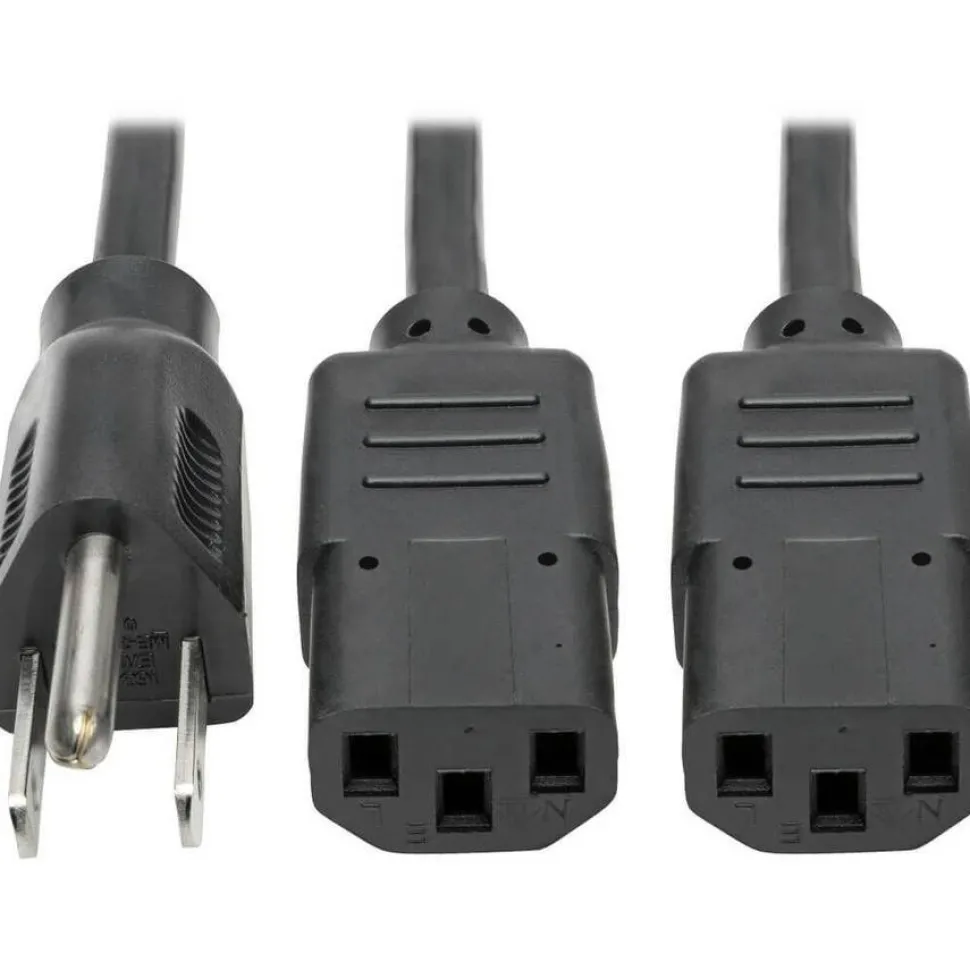 Tripp Lite by Eaton Y Splitter Power Cable NEMA 5-15P to 2x C13 - 10A 125V 18 AWG 6 ft. (1.83 m) Black