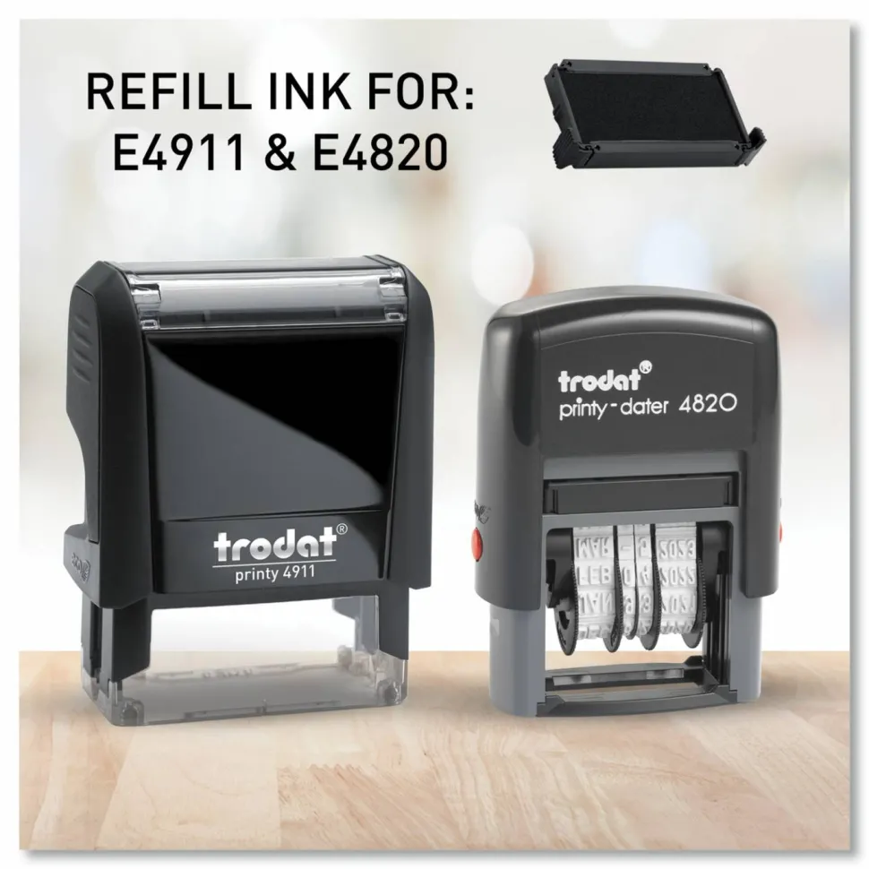 Trodat E4820 Replacement Ink Pad - 1 Each - Black Ink - Plastic