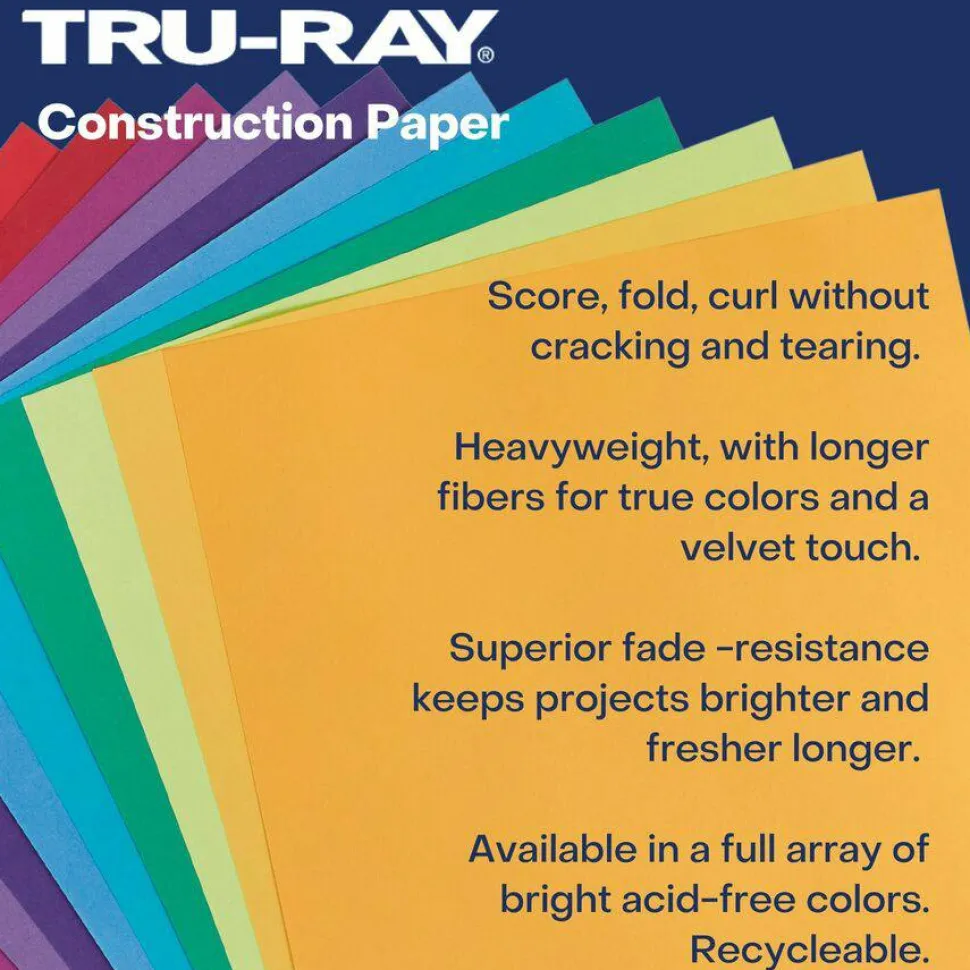 Tru-Ray Construction Paper, 50% Recycled, 9" x 12", Dark Brown, Pack Of 50