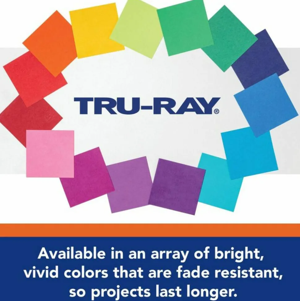 Tru-Ray Construction Paper, 50% Recycled, 9" x 12", Royal Blue, Pack Of 50