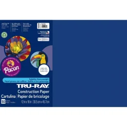 Tru-Ray Construction Paper, 50% Recycled, 12" x 18", Royal Blue, Pack Of 50