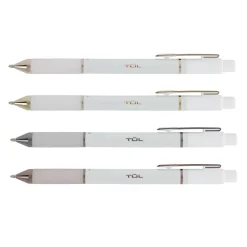 TUL GL Series Retractable Gel Pens, Medium Point, 0.7 mm, Pearl White Barrel, Blue Ink, Pack Of 12 Pens