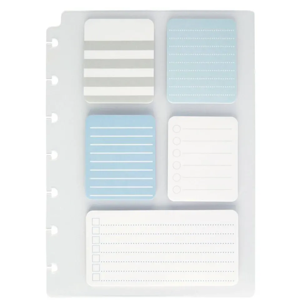 TUL Discbound Lined Sticky Note Pads, Assorted Colors, 25 Sheets Per Pad, 1 Dashboard of 5 Assorted Pads