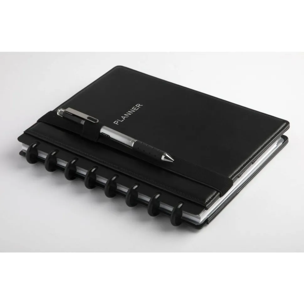 TUL Discbound Notebook Pen Loop Holders, Letter/Junior Sizes, Black, Set Of 2 Holders
