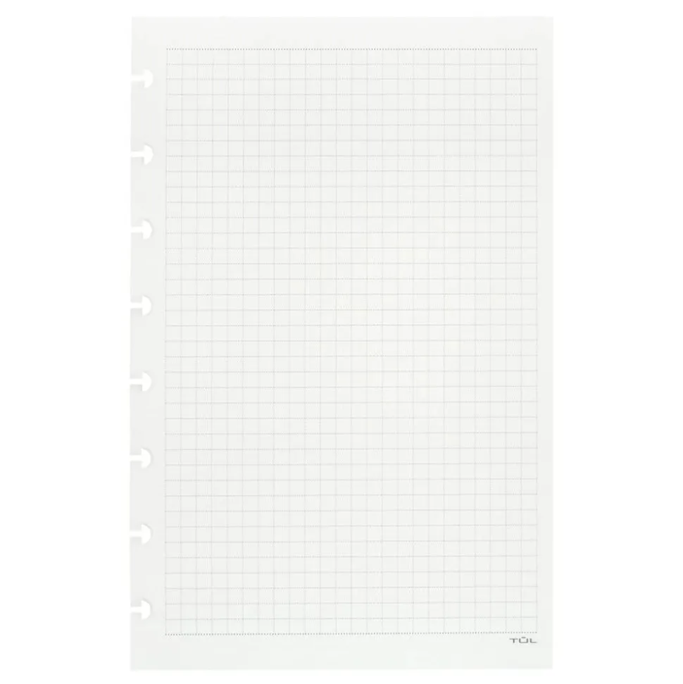 TUL Discbound Notebook Refill Pages, Junior Size, Graph Ruled, 50 Sheets, White