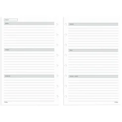 TUL Discbound Undated Weekly/Monthly Refill Pages, Junior Size, 68 Sheets, Undated Calendar