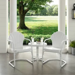 Tulip 3Pc Outdoor Metal Armchair Set