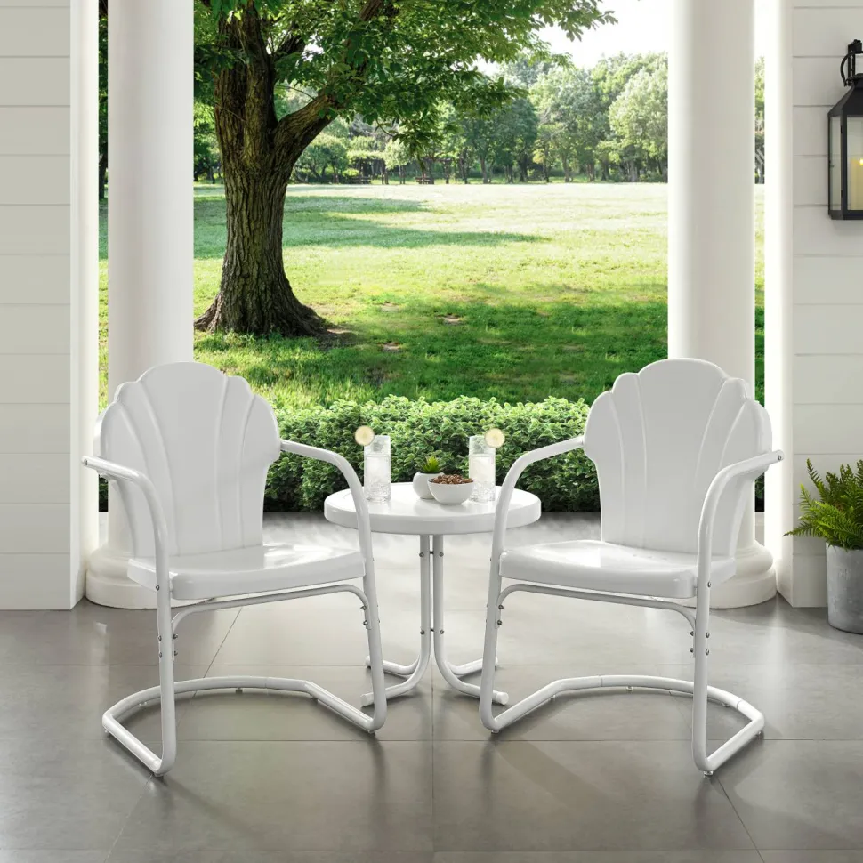 Tulip 3Pc Outdoor Metal Armchair Set
