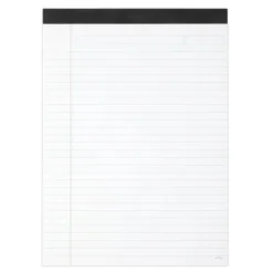 TUL Writing Pads, Letter Size, Wide Rule, 50 Sheets Per Pad, White, Pack Of 6 Pads