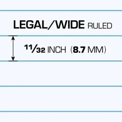 TUL Writing Pads, Letter Size, Wide Rule, 50 Sheets Per Pad, White, Pack Of 6 Pads