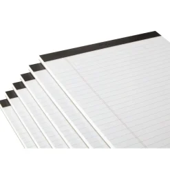 TUL Writing Pads, Letter Size, Wide Rule, 50 Sheets Per Pad, White, Pack Of 6 Pads