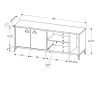 Tv Stand, 60 Inch, Console, Media Entertainment Center, Storage Cabinet, Living Room, Bedroom, White And Grey Laminate, Black Metal, Contemporary, Modern