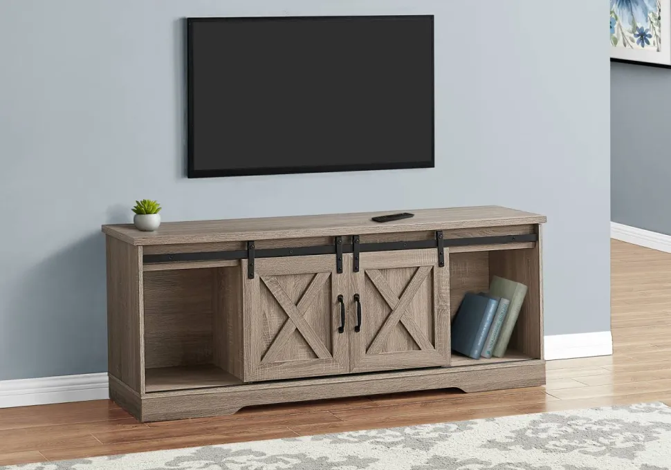 Tv Stand, 60 Inch, Console, Media Entertainment Center, Storage Cabinet, Living Room, Bedroom, Brown Laminate, Transitional