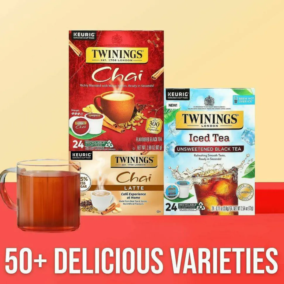 Twinings Chai Tea Keurig K-Cup Pods, 0.11 Oz, 24/Box