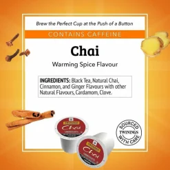 Twinings Chai Tea Keurig K-Cup Pods, 0.11 Oz, 24/Box
