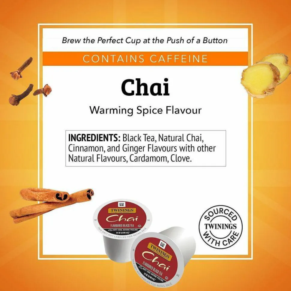Twinings Chai Tea Keurig K-Cup Pods, 0.11 Oz, 24/Box