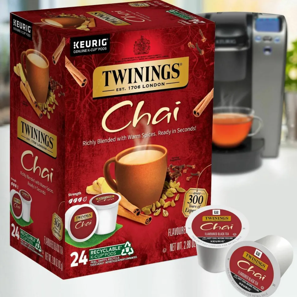 Twinings Chai Tea Keurig K-Cup Pods, 0.11 Oz, 24/Box
