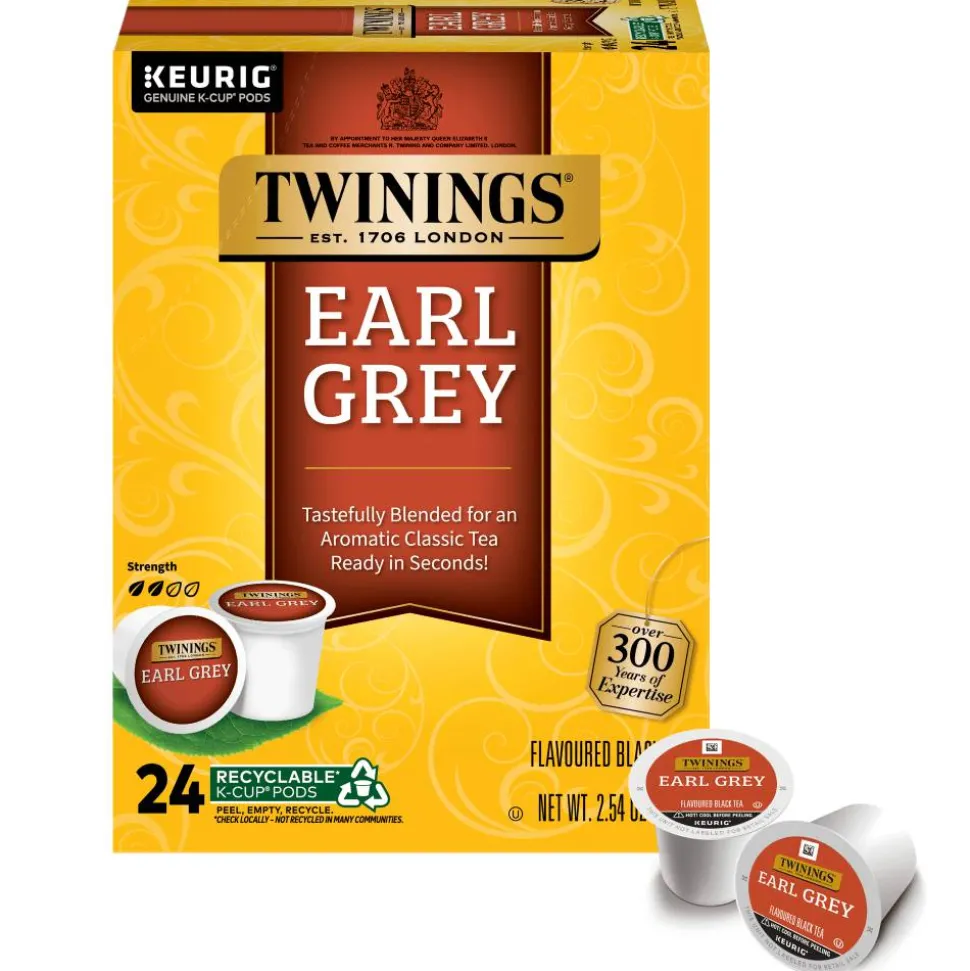 Twinings Earl Grey Tea, Keurig K-Cup Pods, 24/Box