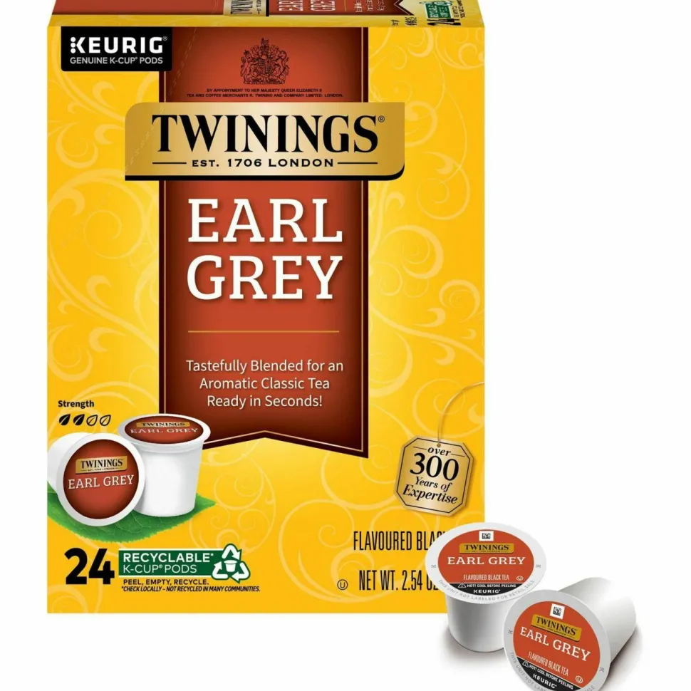 Twinings Earl Grey Tea, Keurig K-Cup Pods, 24/Box
