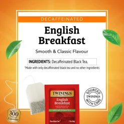 Twinings English Breakfast Decaf Tea Bags, 25/Box