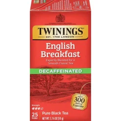 Twinings English Breakfast Decaf Tea Bags, 25/Box