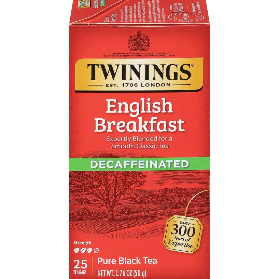 Twinings English Breakfast Decaf Tea Bags, 25/Box
