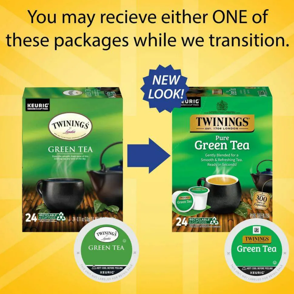 Twinings Green Tea, Keurig K-Cup Pods, 24/Box