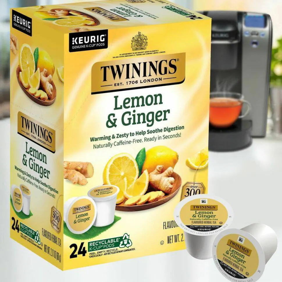 Twinings of London Lemon & Ginger Herbal Tea K-Cup