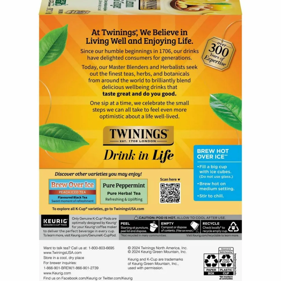 Twinings of London Lemon & Ginger Herbal Tea K-Cup