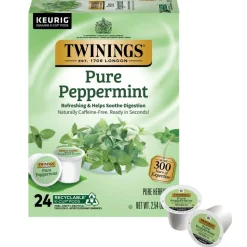 Twinings Pure Peppermint Tea, Keurig K-Cup Pods, 24/Box