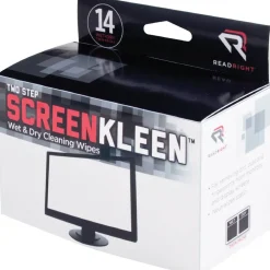 Two Step ScreenKleen Wet and Dry Cleaning Wipes, 5 x 5, 14/Box