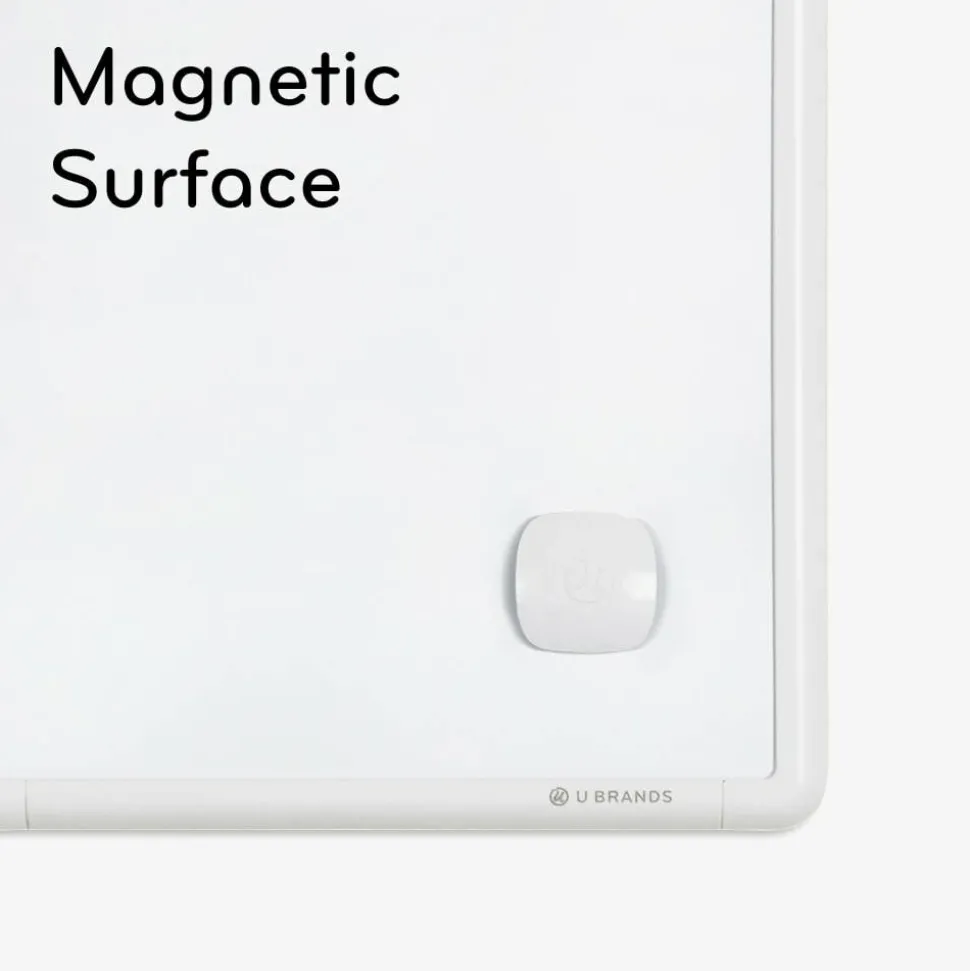 U Brands Contempo Magnetic Dry-Erase Board, 14" X 11", White Plastic Frame (252U00-04)