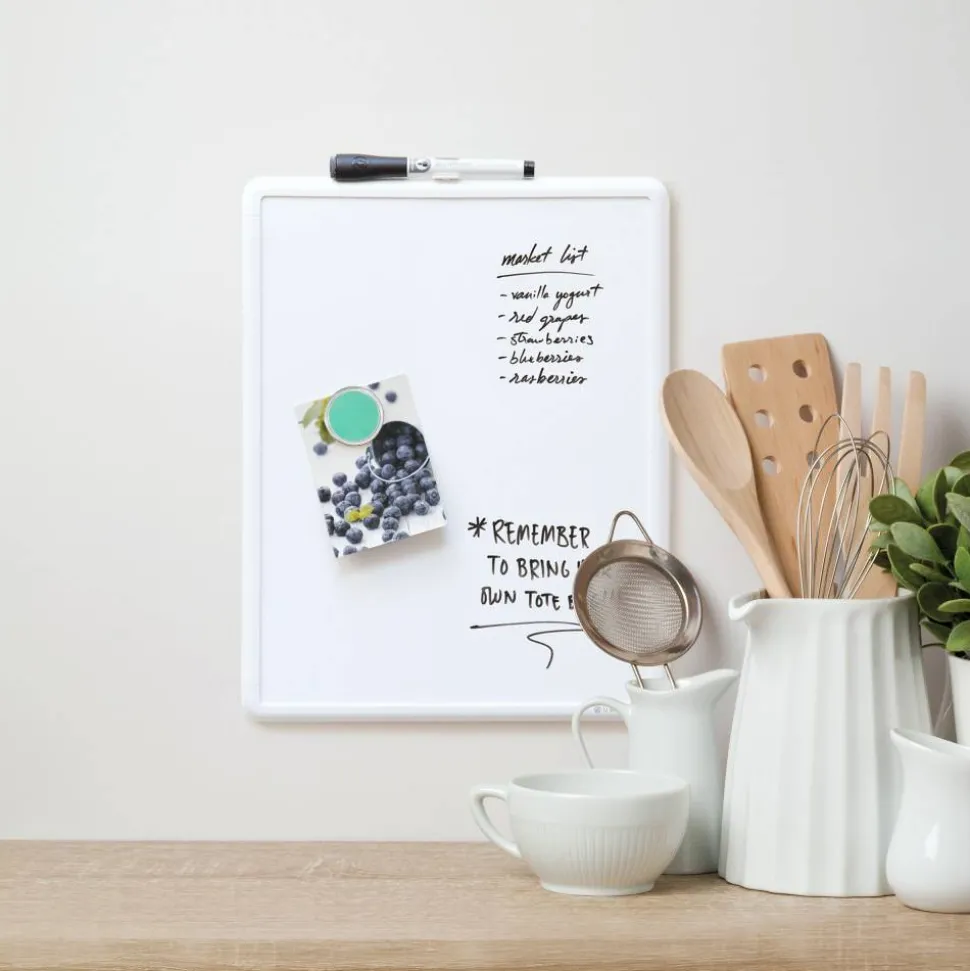 U Brands Contempo Magnetic Dry-Erase Board, 14" X 11", White Plastic Frame (252U00-04)